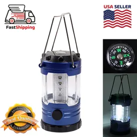 72Pcs/Lot wholesale Camping Lamp with Compass for Hurricanes, Storms, Power Outages - Dark Blue (resale bulk)