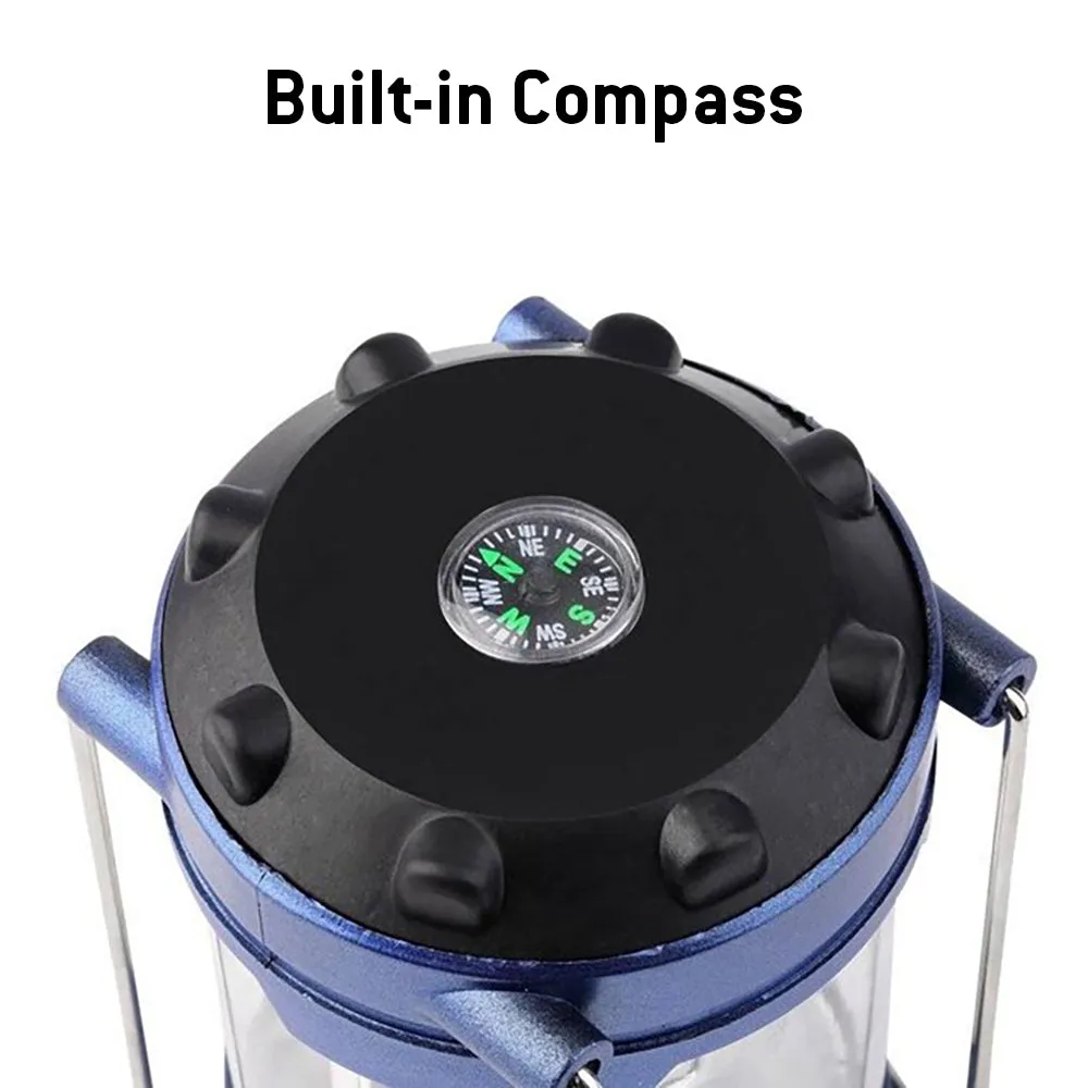 72Pcs/Lot wholesale Camping Lamp with Compass for Hurricanes, Storms, Power Outages - Dark Blue (resale bulk)