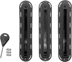 AQUBONA 3pcs/Set Single Tri Fins Box, Surfboard Fin Box Set with Screws Key, Surfing SUP Screw Surfboard Surf Fins Plugs Set, Paddle Board Fin Replacement, Multiple Colour (Black)