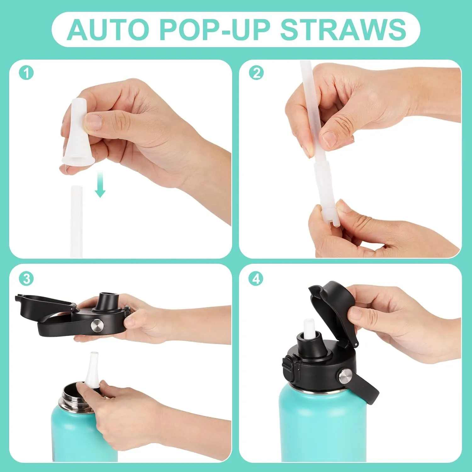 Auto Flip Lid for Hydro Flask Wide Mouth, Great Spout Lid for Simple Modern, Fits for Iron Flask and Other Brands, Replacement Lid with Button Lock