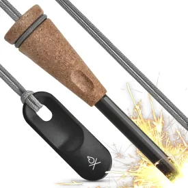 berleben Znden PRO Ferro Rod Fire Starter for Survival  Up to 15,000 Strikes, 3/8" Thick Fire Steel with Striker  Waterproof Camping Flint and Steel with Wood Handle and Lanyard