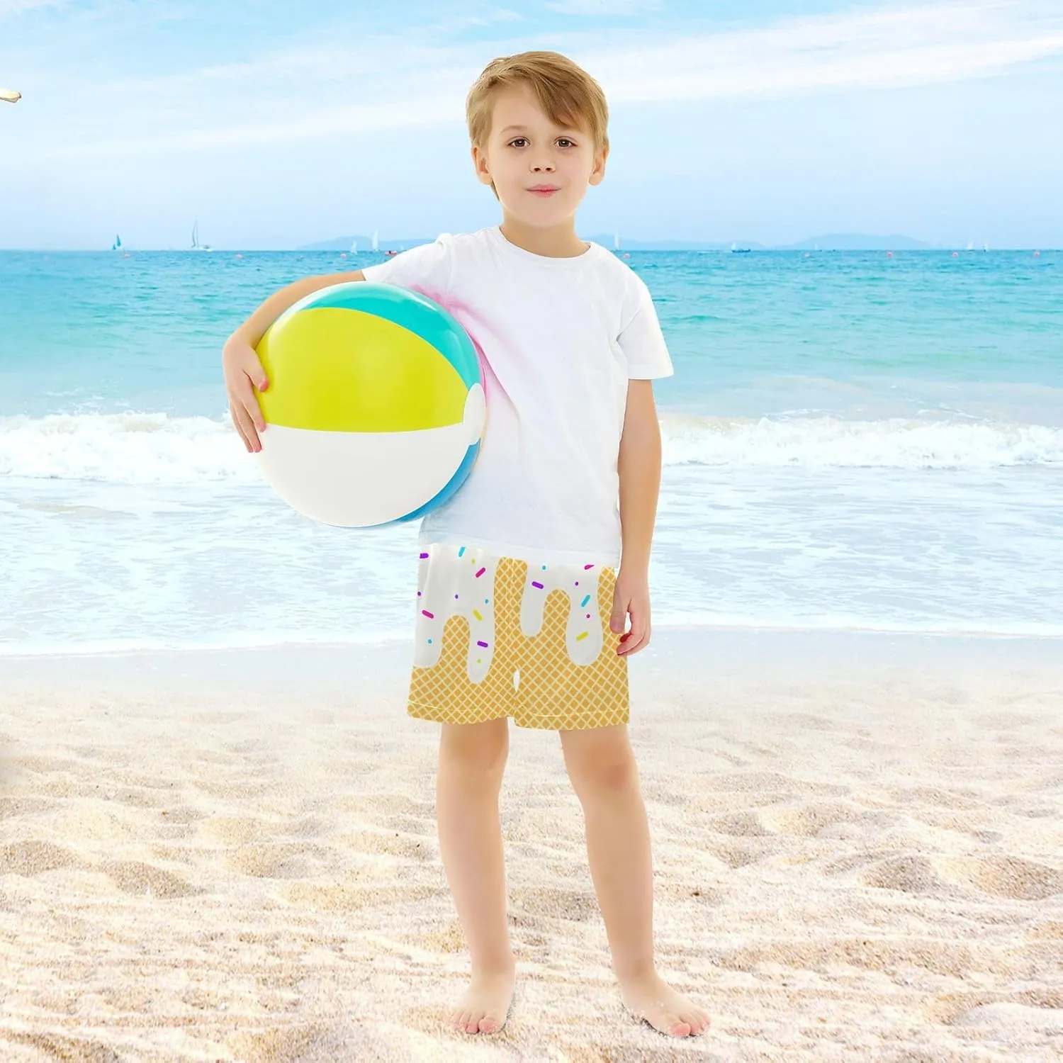 Boys' Board Shorts with Compression Liner Quick Dry Boys Swim Trunks Casual Shorts 4-13Y