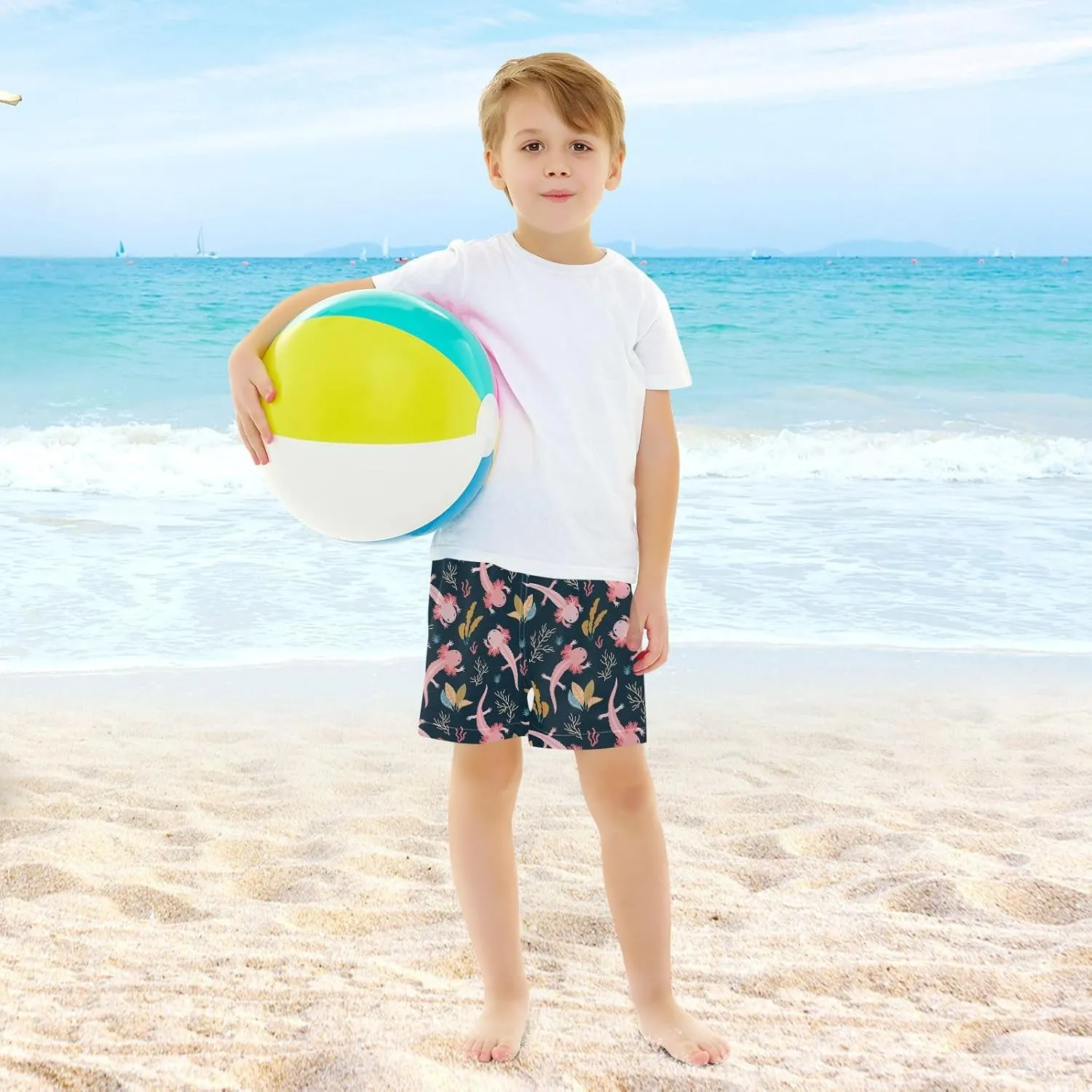 Boys' Board Shorts with Compression Liner Quick Dry Boys Swim Trunks Casual Shorts 4-13Y