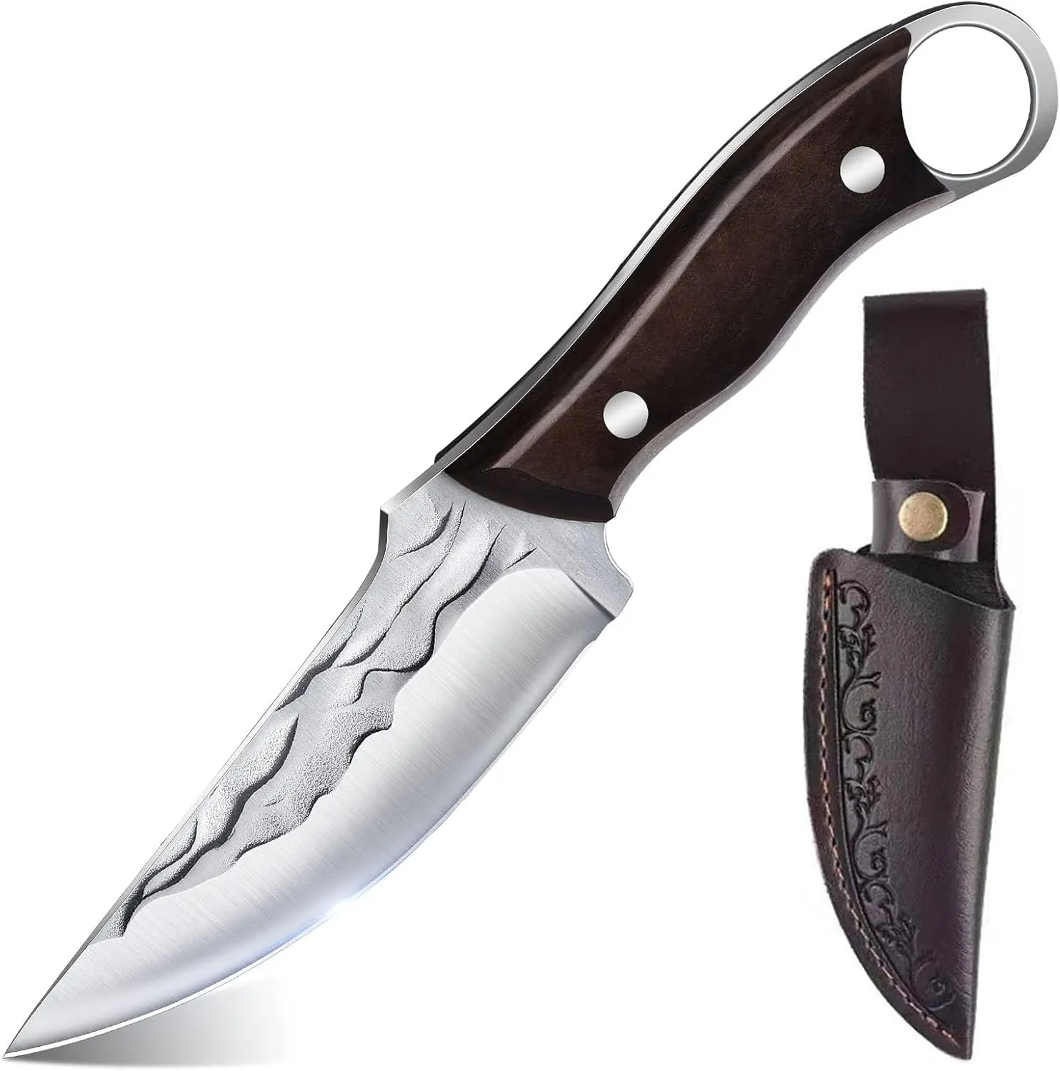 Fixed Blade Knives with Sheath, 8.5-inch Hunting Knives Full Tang Bushcraft Knife Survival Knives, Fixed Blade Hunting Knives for Camping, Hiking, Survival