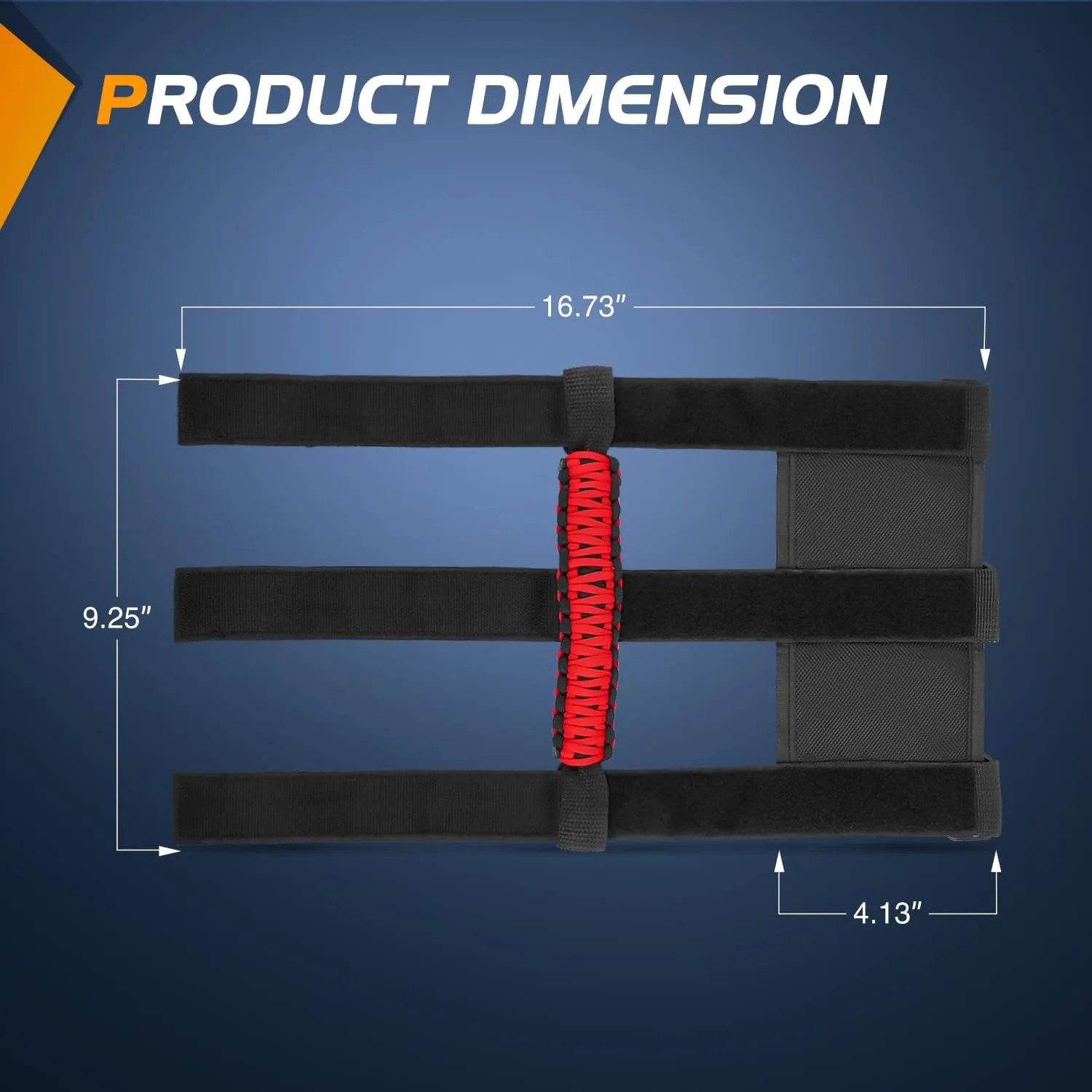 Grab Handles Black Red Universal 2in- 4in Roll Bar Mount 4PCS