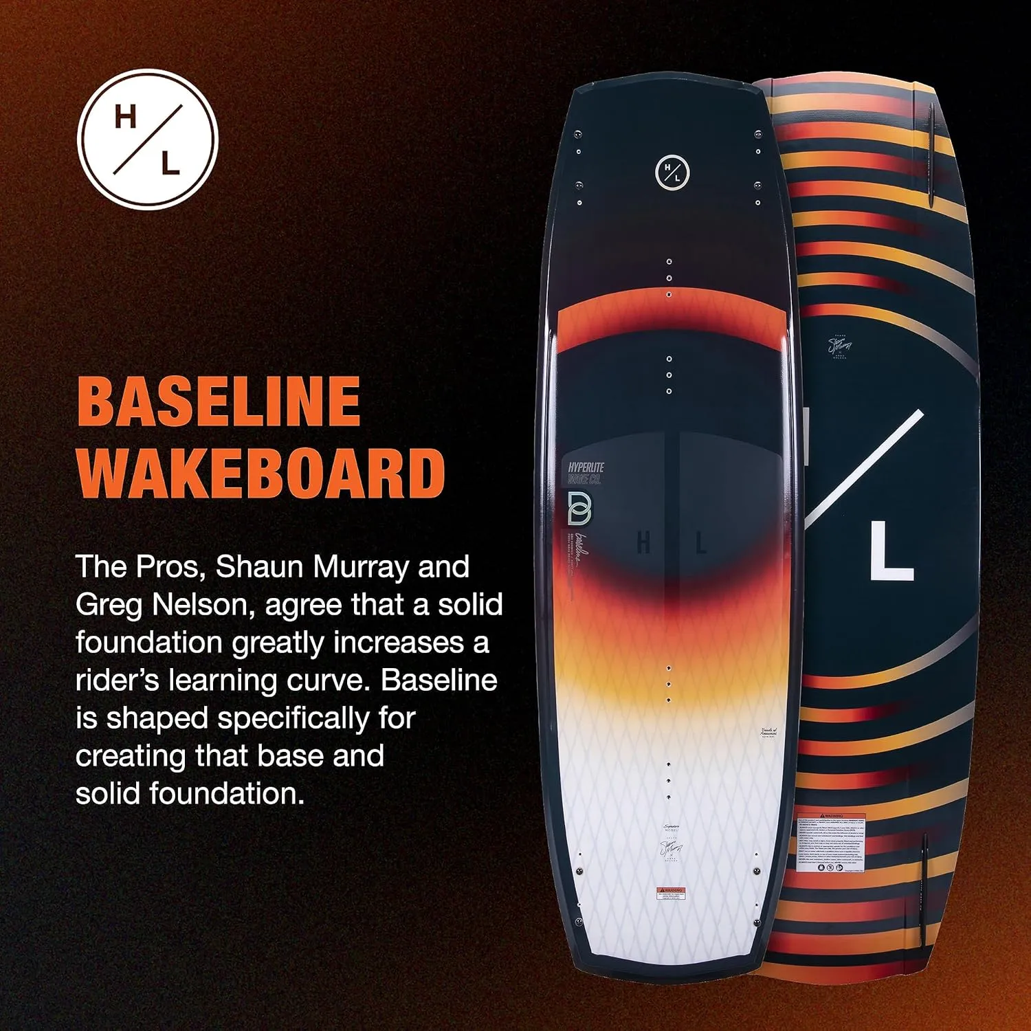 Hyperlite Baseline Wakeboard   Remix Bindings Wakeboard Package - Perfect for Beginner to Intermediate Riders