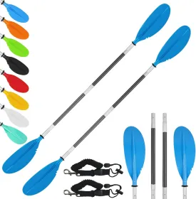 Kayak Paddle,88in 4 Pieces Boat Oars Kayak Paddles,Heavy Duty Aluminum Alloy Shaft Float Lightweight Detachable Adjustable Fishing Kayak Paddle for Adults with Paddle Leash(8 Color 1Pack,2Pack)