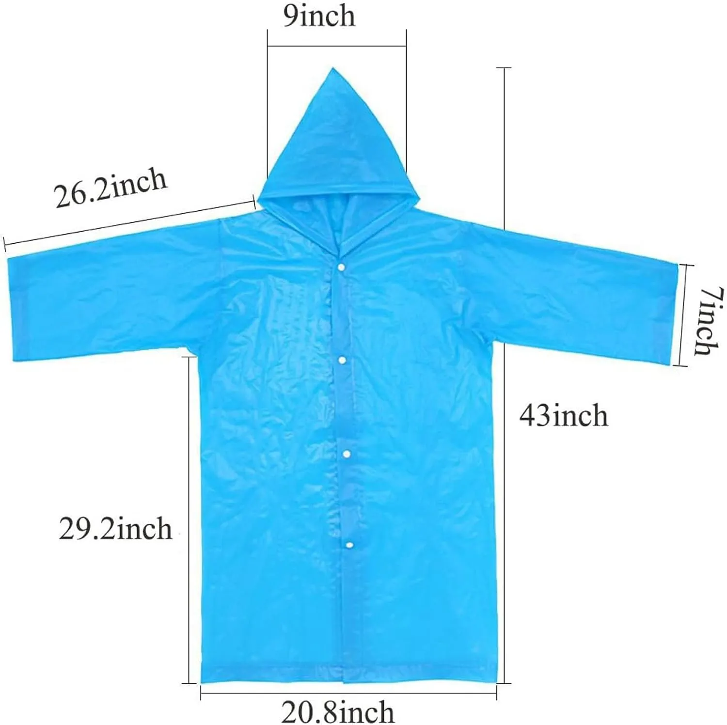 Kids Rain Ponchos, 3 Packs Portable Reusable Emergency Raincoats for 6-12 Years Old for Camping Hiking Traveling Backpacking