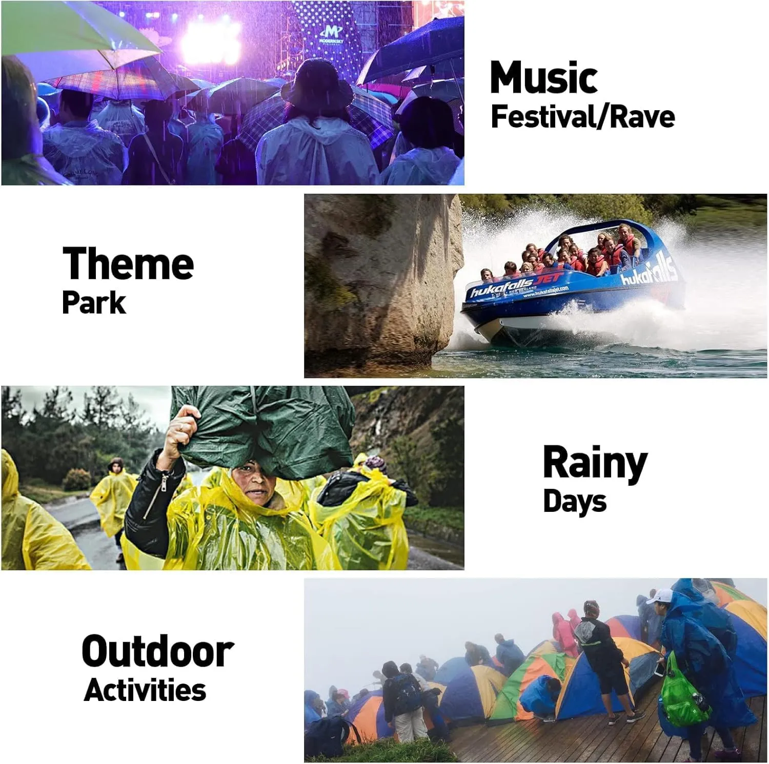 Kids Rain Ponchos, 3 Packs Portable Reusable Emergency Raincoats for 6-12 Years Old for Camping Hiking Traveling Backpacking