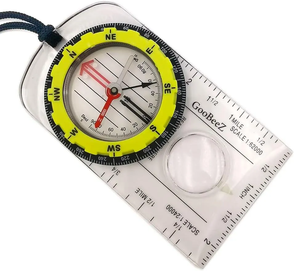 Map Baseplate Compass with Adjustable Declination Clinometer Magnifying Glass for Hiking Backpacking Camping