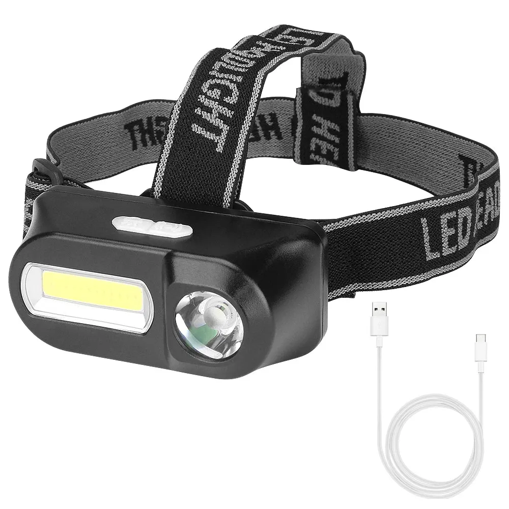 Mini COB LED Headlight Headlamp Portable Front Head Lamp Flashlight Outdoor Super Bright Torch Camping Hiking Night Fishing Lamp