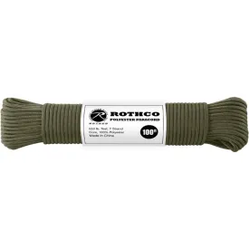 Olive Drab - Polyester 550 LB Tested 100 Feet Paracord Rope
