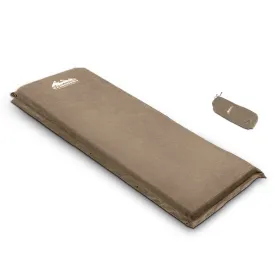 Self‑Inflating Mattress, Single, 10 cm Thick (Joinable), Coffee