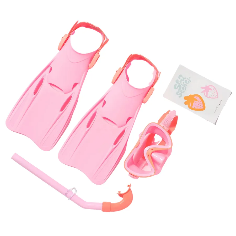 Sunnylife Kids Dive Set Medium Sea Seeker Strawberry S3VDSMOT