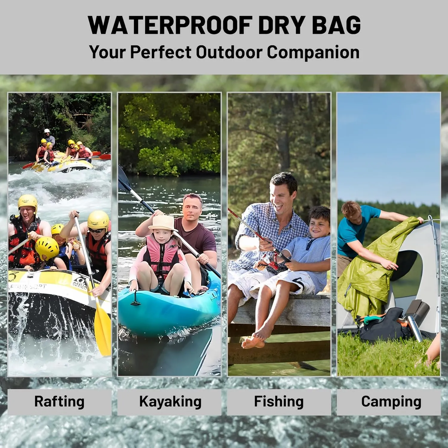 Waterproof Dry Bag,Roll Top Purple Waterproof Backpack 5L/10L/20L Floating and Lightweight Bags for Kayaking, Boating, Fishing, Swimming and Camping