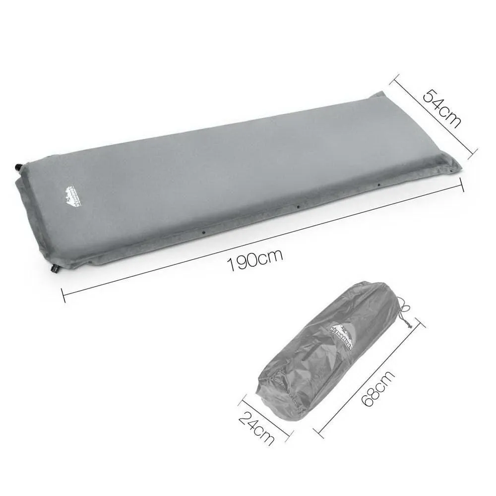 Weisshorn Self Inflating Mattress Camping Sleeping Mat Air Bed Single Grey